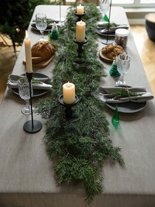 6 Ft di natale cedro di pino ghirlande, verde verde realistico ghirlanda per la tavola, parete, interni, decorazioni natalizie all'aperto - Product Image 3