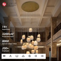 Lustre suspendu en verre de luxe, design nordique moderne et créatif, idéal pour villa, escalier, maison, hôtel, décoration d'intérieur, vente chaude