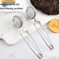 Infuseur à thé en maille d'acier inoxydable 304 avec poignée, outil domestique pour filtrer les sédiments et saupoudrer la poudre, pour feuilles de thé