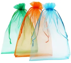 İpli organze çantalar küçük takı hediye siyah kürk organze çanta organze çantalar için 5x7 düğün parti bebek duş poşet poşet