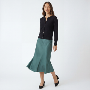 Cárdigan de Punto Fino Elegante para <span class=keywords><strong>Mujer</strong></span>, OEM ODM, con Botones de Perla, Cuello Redondo, Manga Larga, Estilo Casual - Product Image 4