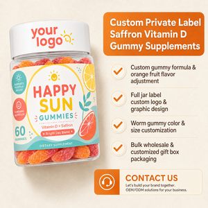 Extracto de Azafrán, Colecalciferol, Fórmula Masticable para el Bienestar Diario, OEM ODM, Empaque Personalizado, Bajo MOQ, Gomitas con Sabor a Naranja - Product Image 4