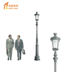 4 m European Outdoor Classic Decorative Aluminium Black Cast Iron Low Voltage Bollard e27 Led Garden Lamp Park Lawn Standing Lig