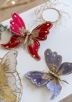 Glitzer-Schmetterling mit Clip, DIY Bastelschmetterling für Weihnachtsbaumschmuck, Simulierte Weihnachtsdekoration für Weihnachtsbaumkränze