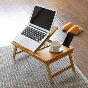 Vassoio <span class=keywords><strong>da</strong></span> Letto per Computer - Tavolino in Bambù - Tavolino Pieghevole - Supporto per Smartphone e Tablet - Per Compiti e Studio - Product Image 2