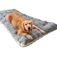 Reebay Coussin pour animaux de compagnie rectangulaire transfrontalier en peluche, rembourré en coton PP, pour toutes les saisons, épais, pour chat et chien, chaud, respirant, pliable