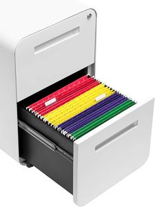 Thép văn phòng 2 ngăn kéo tủ hồ sơ di động dưới Bàn Kim Loại di chuyển tủ lưu trữ hợp pháp với bánh xe và chân văn phòng phẩm - Product Image 6