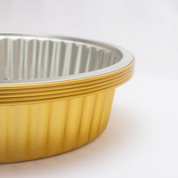 Barquette ronde professionnelle en aluminium doré/argenté de 68 oz pour présentation de plats chauds en traiteur/supermarché