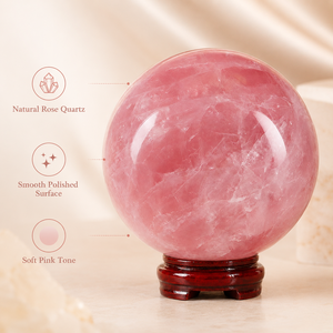 Sfera Grande di Quarzo Rosa Naturale Lucidata, Palla di Cristallo Rosa per Arredamento Casa, Meditazione, Regalo - Product Image 4