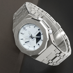 Nouveauté, bracelet de montre <span class=keywords><strong>GMA</strong></span>-<span class=keywords><strong>S2100</strong></span>, lunette dodécagonale, boîtier métallique avec bracelet en acier inoxydable doré, remplacement de qualité supérieure pour boîtier existant - Product Image 2