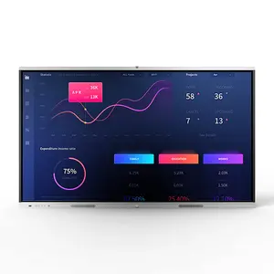 白色Bord Pantalla Tactil智能显示演示设备触摸屏面板智能75英寸数字板教学