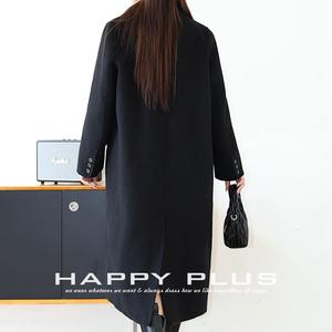 Manteau en laine croisé mi-long pour femme Colorful Story, gris foncé uni, avec étiquette, taille 90-84 - Product Image 2