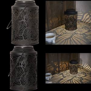 Lanterne solaire à LED "Leafy", noire, avec lumière blanche chaude, 20 cm, métal, cellules solaires (924948266) - Product Image 1