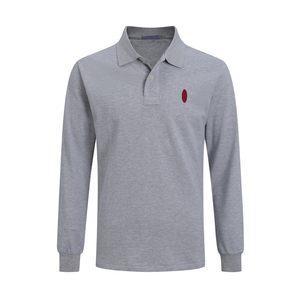 POLO al por mayor <span class=keywords><strong>para</strong></span> hombre, camiseta polo informal de negocios negra, de algodón, manga larga, con logotipo bordado, tejido de punto. - Product Image 2