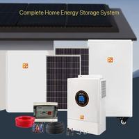 Kit complet de stockage d'énergie solaire résidentiel monocristallin avec onduleur hybride, panneaux, batteries murales, câbles, outils et protection