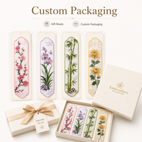 Marque-pages personnalisés en organza brodé à motifs floraux, marque-pages en tissu transparent pour cadeaux, vente au détail et événements