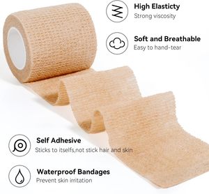 Yimmer Benda Adesiva Autoaderente Nastro Medico Veterinario Nastro Atletico Garza Medica di Classe I Primo Soccorso Sportivo Polso Caviglie 5cm*4.<span class=keywords><strong>5m</strong></span> - Product Image 3