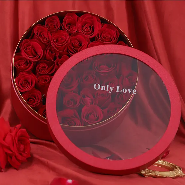 Hot Selling Produkt Valentinstag Seife Rose Blume Geschenk verpackungs boxen Karton für immer Liebe Schmuck Geschenks ets Fenster boxen