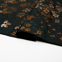 KEER Vente en gros d'usine JBJ4237MB Tissu pour robe de soirée pour femme Motif floral Jacquard brocart métallisé en polyester pour rideaux