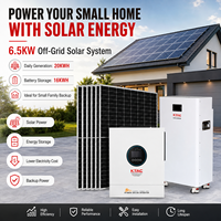 Système solaire hybride 20 kWh 550W avec panneaux solaires, onduleur 6,5 kW 48V 220V et batterie lithium 16 kWh Lifepo4, kit solaire