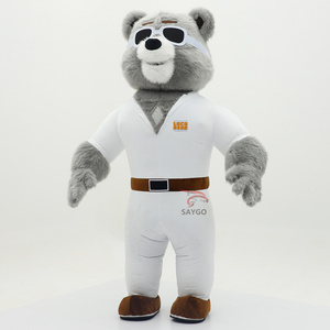 Disfraz de Mascota de oso suave para <span class=keywords><strong>alquiler</strong></span> de eventos 2M 2,6 m efecto de caminar inflable oso gris mascotas <span class=keywords><strong>disfraces</strong></span> adultos trajes - Product Image 3