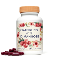 Capsules végétales de D-Mannose et Canneberge en vrac OEM, 60 unités, Fournisseur de Marque Privée, Distributeur de Marques Personnalisées