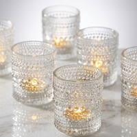 Vente en gros de pots à bougies en verre perlé transparent vides pour décorations de mariages et de fêtes à prix d'usine direct