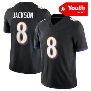 Jeugd En Kinderen Baltimore American Voetbal Truien 8 Jackson 4 Bloemen 22Henry Top Kwaliteit Gestikte Voetbal Jersey Shirts - Product Image 2