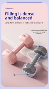 Livraison gratuite, ensemble de petits haltères et kettlebells unisexes recouverts de caoutchouc pour une utilisation à domicile, entraînement des bras, yoga, fitness - Product Image 5