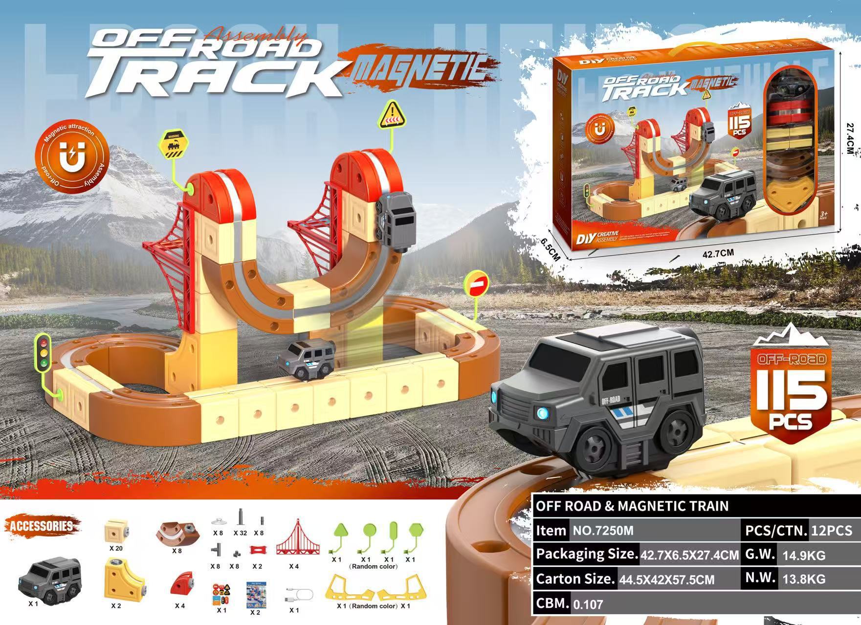 115 piezas, vagón de ferrocarril estéreo (vehículo todoterreno) 7250 m