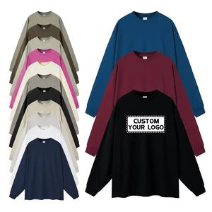 Nouveau design col rond à manches longues 100% coton éponge blanc sweats unisexe personnalisé col rond avec logo imprimé t-shirt pour homme - Product Image 2