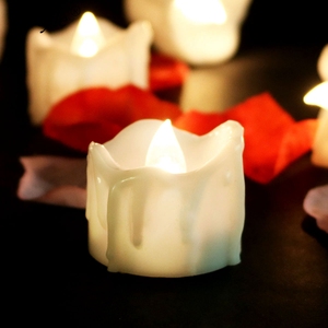 Amber <strong>LED</strong> Candles, Flameless <strong>Tea</strong> <strong>Lights</strong> - 12pcs/box SNL094 Stick 2 * CR2032 Button Cell Battery, Which Can Be Replaced 1 Color - Product Image 6