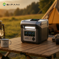 Station d'alimentation d'urgence 1000W, 1280Wh LiFePO4, rechargeable avec charge solaire, 6000+ cycles, 4 prises CA pour la sauvegarde domestique en cas de panne de courant