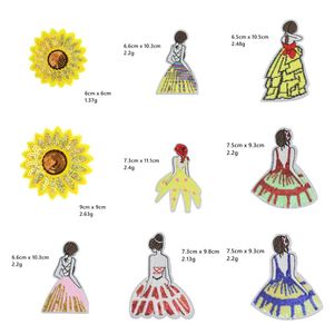 Custom Sequin Embroidery Beautiful Shadow Dancing Girl Princess Sunflower Patches for Girls Clothing - Product Image 3