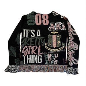 Custom Sorority Tapestry <strong>Sweater</strong> <strong>Plus</strong> <strong>Size</strong> Women's Greek Sorority Sequin Clothes Alph Ak a pink Green Apparel - Product Image 6