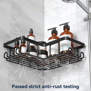 มุมกาวแคดดี้อาบน้ําโลหะกันสนิมห้องน้ําไม่มีการเจาะติดผนังชั้นวางห้องน้ํา - Product Image 4