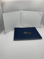 Porte-certificat en cuir PU de qualité supérieure, bleu marine, format A4, avec impression personnalisée, dossier pour diplôme, couverture de document de remise de diplôme pour l'école ou l'université