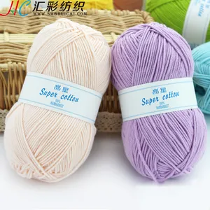 China knitting yarn wholesale blend yarn skein manufacturer multi colors acrylic/cotton yarn for hand knitting