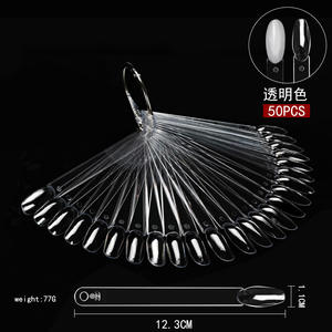 50 pièces de bâtonnets d'<span class=keywords><strong>ongles</strong></span> transparents en forme d'éventail avec anneau pour la pratique et la présentation de vernis à <span class=keywords><strong>ongles</strong></span> et de nail art, pour la présentation colorée en <span class=keywords><strong>manucure</strong></span> - Product Image 6