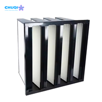Hitzebeständiger V-Typ Ofenluftfilter 150-300°C F6-H14 Effizienter Aluminiumfolien-Separator für Backöfen V-Bank-Filter