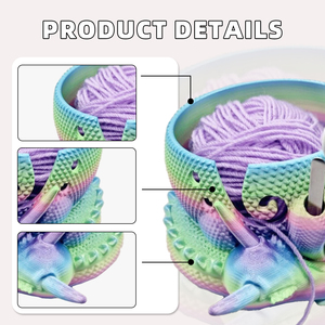 Contenitore Porta Filati a Forma di Dinosauro Stampato in 3D, Organizzatore Multi-Scomparto per Accessori da Lavoro a Maglia e Uncinetto - Product Image 3