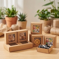 Boîte en papier kraft avec fenêtre, boîte cadeau carrée, petites boîtes en papier pour savon artisanal et bonbons, pour présentation en magasin et emballage personnalisé