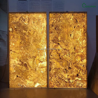 Panneaux de marbre translucide ultra-minces naturels, flexibles, pour luminaires, surface moderne, luxe, en promotion