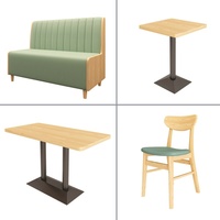 Ensemble de salle à manger commercial moderne en bois massif, couleur personnalisée, pour restaurant, hôtel, centre commercial, avec sièges en cuir Napa, pour conférence et usage commercial