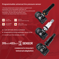 Sensor TPMS MX-Sensor, Válvula de Metal/Goma, Programable, Universal, 315MHz y 433MHz 2 en 1, para Todos los Autos, para TS66WF Sunwolf