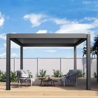 Pergola murale de luxe 4x3m en aluminium avec toit à lames motorisé, imperméable, pare-soleil intelligent pour patio et jardin, vente directe d'usine OEM