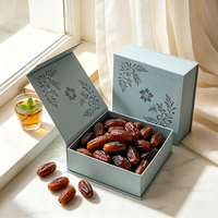 Boîte de dattes Medjool écologiques avec logo personnalisé, emballage cadeau de luxe en papier rigide durable pour le Ramadan