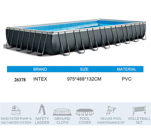 INTEX 26378 32 pieds X 16 pieds X 52 pouces <span class=keywords><strong>Ultra</strong></span> <span class=keywords><strong>XTR</strong></span> ensemble de <span class=keywords><strong>piscine</strong></span> rectangulaire grande <span class=keywords><strong>piscine</strong></span> hors sol cadre en acier <span class=keywords><strong>piscine</strong></span> et accessoires - Product Image 5
