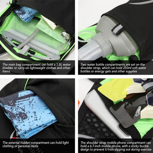 Sac d'hydratation pour le sport, le vélo, la course à pied, sac à dos de cyclisme, sac à dos à double épaule, sac à eau pour la course à pied en plein air - Product Image 6