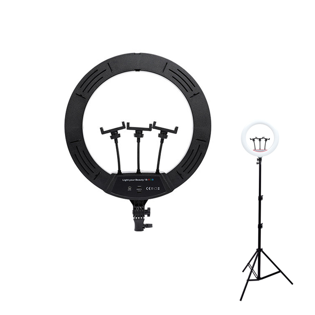 Factory Hot Sale 18-Inch LED Selfie Ring Light for Live Streaming Gaming TikTok Makeup & Beauty Video Recording Circle Lamp